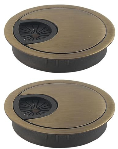2-Pack 60mm Desk Grommet, Cable Management Plug for Office, Home & Gaming Desks