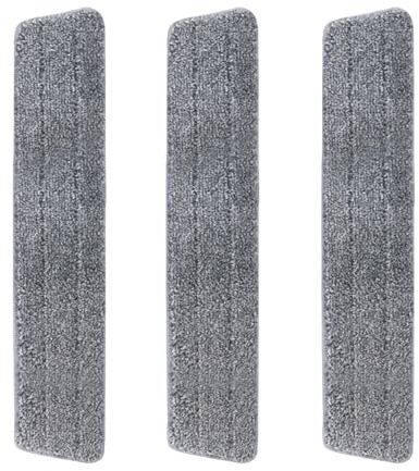 MQZHUK Rectangle Serpillères 3pcs tampons de Nettoyage en Microfibre Mop Remplacement Mop Remplacement des tampons - pour serpillères Plates, serpillères Velcro-60x10cm,Gris.