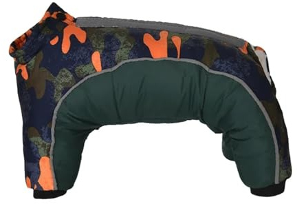chengshao Winterliche Hundebekleidung, Dicker, Warmer Welpenmantel mit Reflektoren, Hundejacke for Chihuahuas und Bulldoggen, for kleine mittlere Größen(Orange Camouflage,S)
