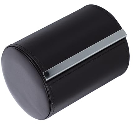 JOINPAYA Custodia da Viaggio per Cravatta Antirughe in Pu Chiusura Magnetica, Scatola Portacravatte Cilindrica Elegante per Uomini Professionisti, Organizer Compatto per Viaggi Formali