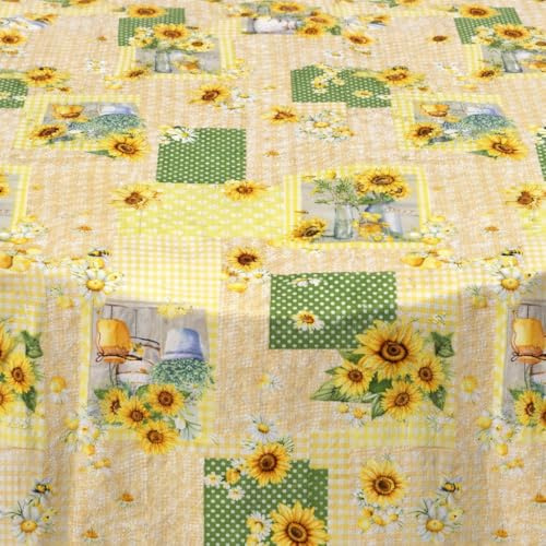 Wachstuchtischdecke Gartentischdecke, Sunny Harvest Oval 130 x 220 cm, abwaschbare Tischdecke, wasserabweisend