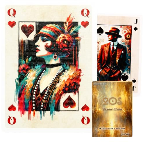 Berlin Hold’Em Spielkarten - 20s Design - Dunkel - 56 Karten Poker Size 63 x 88 mm, Pokerkarten Kartendeck für Poker, Skat & Rommé