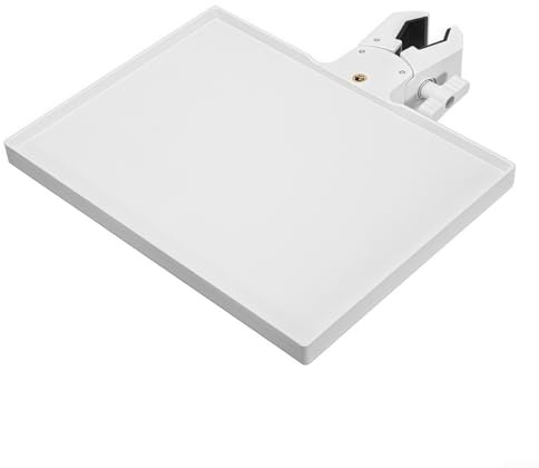 Vassoio per schede audio con clip per telefono, supporto regolabile per aste da 13-47 mm, ripiano portaoggetti per plettri, accessori per capotasto, registrazione live streaming da studio (bianco)