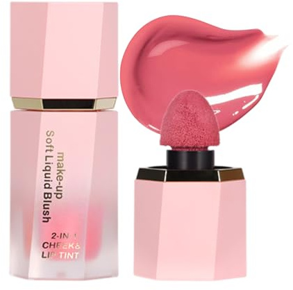 Cream Blusher Stick, Liquid Blush Stick, Rich Pigment Cheek Tint, Matte Blushers for Cheeks Make Up, Blendable Pink Face Flush, Long Lasting Daily Makeup for Women & Girls (Cherry Pink)