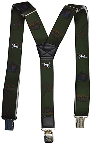 Olata Tirantes De Caza Ajustables con Forma En Y. Tirantes Resistentes de Trabajo para Hombre Con Clips En Relieve - 4 cm. Juego de Animales