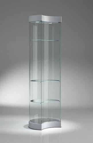 Vitrine Standvitrine Mezza Luna Showcase Werkbank Glas Geschäft oder Haus mit Beleuchtung