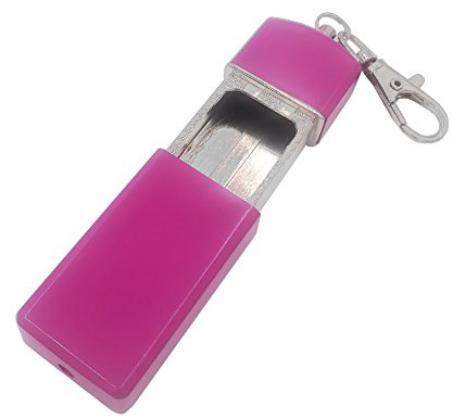 Honoro Lady's Portable Pocket Ashtray,Metal Outdoor Ashtray with Keychain for Outdoor Use,Purple