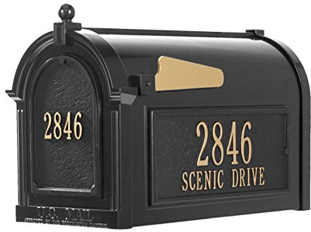 Whitehall™ Personalized Whitehall Capitol Mailbox with Door & Side Address Plaques Personalized Mailbox (3 Colors Available)