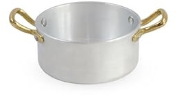 Pentalux casseruola a servire monoporzione Alluminio Puro 99,5% 2 Manici in Ottone Spessore 3mm (12cm)