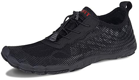 IceUnicorn barfotaskor skor för löparbana dam herr fitness skor aquaskor strandskor badskor vattenskor, - S6 svart - 43 EU