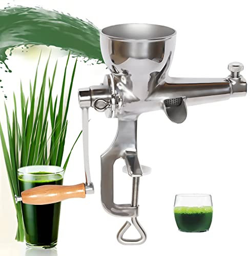 NeNchengLi - Centrifuga manuale per grano in acciaio inox, spremiagrumi per succhi di sedano, carbone verde, zenzero, prezzemolo, melograno, uva, frutta, verdura