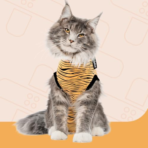 Suitical återhämtningsoverall för katt, XS, tigermönstrad