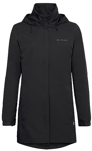 VAUDE Damen Regenjacke Escape Parka, wasserdichter Regen-Parka, atmungsaktiv und winddicht, black, 36