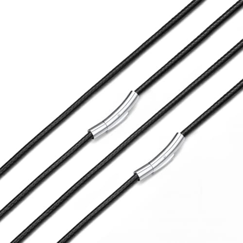 Leather Necklace Cord Chains for Men Chain Pendant Chain Men Black Necklace String Rope Chain