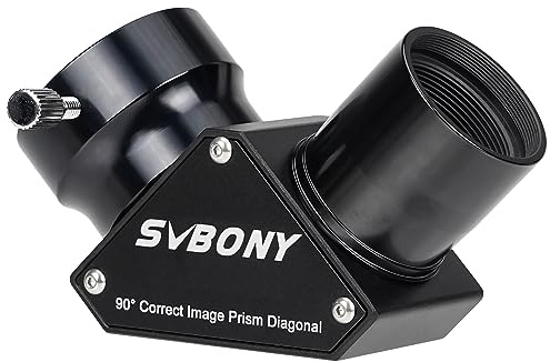 SVBONY SV222 90 Grad Diagonalspiegel, 1,25 Zoll Teleskop Diagonale mit Antireflexbeschichtung Metall, Teleskop Zubehör für Refraktor Teleskop