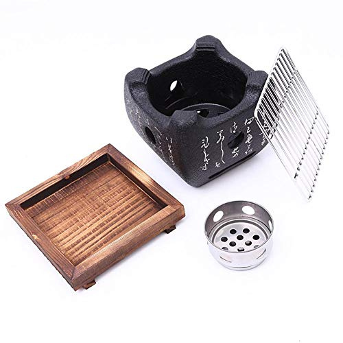 OQHAIR Barbecue Grill, Réchaud à Alcool Barbecue Grill Portable Fumoir à Charbon de Bois pour Cuisine Familiale en Plein Air Camping Randonnée Pique-Nique (S)