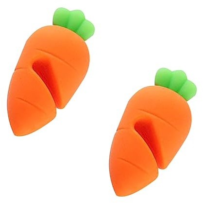 CIYODO 2pcs Silicone Carrot Design Spill Pot Lid Rack Saucepan Lid Lifter for Kitchen Spill Preventer