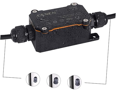 Mikikit Pg9 Ip68 Waterproof Outdoor Junction Box Cable Wire Connector for Garden Light 4-8mm Diameter Electrical Cable Waterproof Enclosure