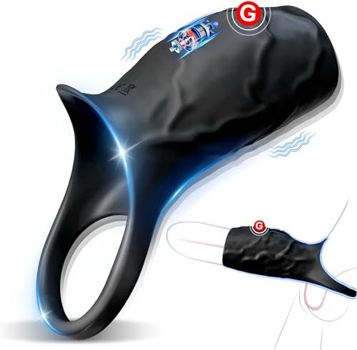 Vibrating Cock Ring Sex Toys for Men Couples, Sex Toy with 10 Modes Realistic Texture Adult Toys Erection Penis Ring for Testicles Stimulation Vibrator, Adult Sexy Toy Penis Extender Vibrators