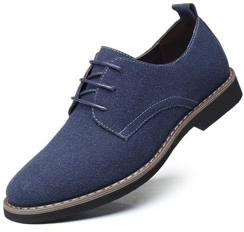 Asifn Hommes Robe Oxfords et Derbies Chaussures Cuir Classic Lacets Casual Suede Velours Low Top Affaires Chaussures Respirantes