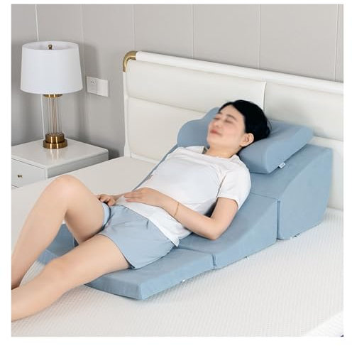 AMUFJJ Keilkissen Bett Lesekissen 102 cm extra langes Keilkissen, Faltbare Kissenkeile gegen sauren Reflux/Schlafapnoe/nach Operationen, breiteres Bettkeilkissen für Senioren/Schwangere
