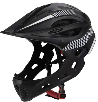 Harilla Kids Bike Helmet for Kids Full Face Helmet Cycling Helmet Trendy Comfortable Protective Gear Biking Helmet Child Bicycle Helmet for Boys Helmet Bicycling Cycling Riding, black white