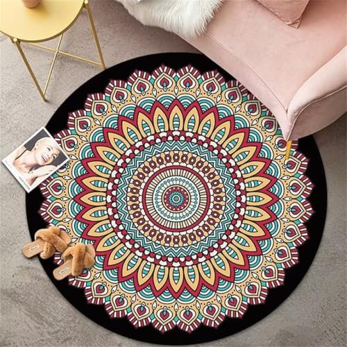 DJHWWD Deko Boden für Teenager Zimmer Schwarzer Teppich für den Innenbereich, Schlafzimmer, bedruckter Teppich, maschinenwaschbar Vorraum Teppiche Waschbar 140X140CM