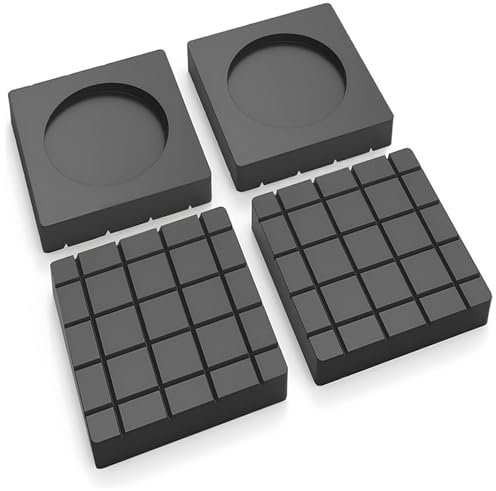 4 Pcs Anti Vibration Pads for Washing Machine, Square Rubber Washing Machine Vibration Pads Washing Machine Feet Shock Absorbing Non Slip Grip Feet Mat for Washer Dryer Applianc [Energy Class A]