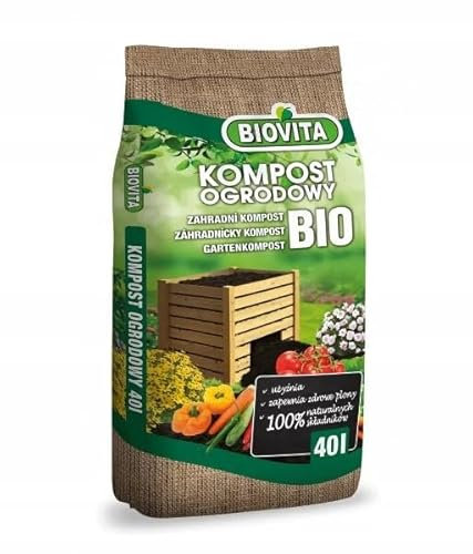 BIOVITA Gartenkompost - Natürlicher Dünger für Gemüse, Obst, Blumen und Rasen, 40L