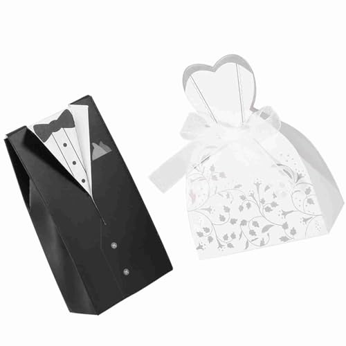 Elegante, Romantische Pralinenschachtel aus Pappe für Hochzeit, Party, Dekoration für Hochzeiten (Smoking)
