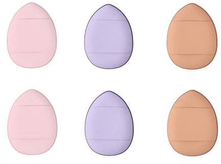 6 Maquillaje en Polvo, Mini Esponjas en Polvo, Puff en los Dedos, Suave en Polvo para Polvo Mineral, Cosmético, Polvo Suelto, Base Húmeda y Seca, Disfraz, Festival, Herramienta de Belleza