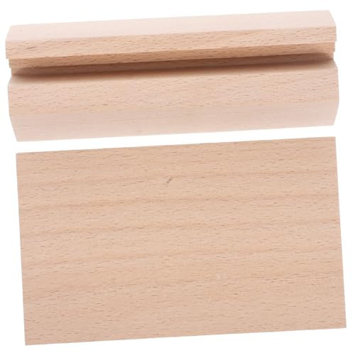 SHINEOFI Holzsockel Für Tischkalender Kartenständer Aus Massivholz Postkartenhalter Mit Breitem Schlitz Präsentationsständer Für Fotos Und Notizen Stabiler Holzhalter Für Schreibtischdekora