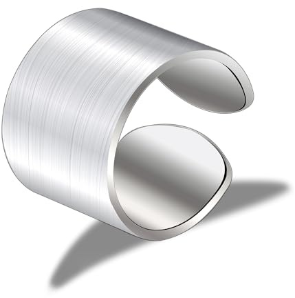 ALEXCRAFT Anello Uomo Argento S92 Larghezza 15mm Anelli a Fascia Larga Anelli Donna Argento 92