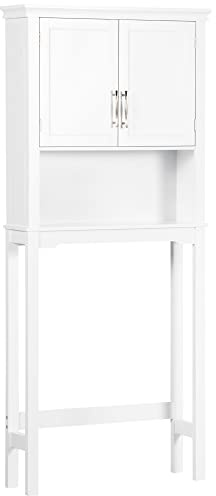 kleankin Meuble WC Dessus de Toilette Rangement 71 x 20,5 x 165 cm Blanc