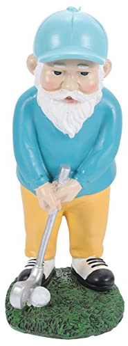 CIYODO Garden Golfing Gnome Figurine Resin Garden Gnome Statue for Outdoor Decor Lawn Adornment for Patio and Home Decoration Unique for Golf Lovers