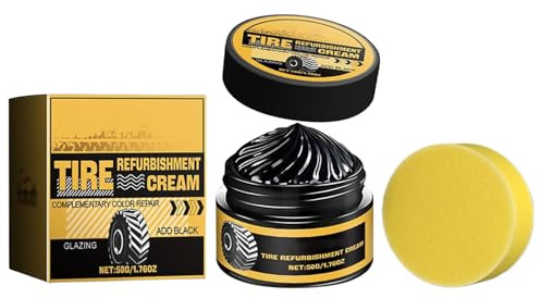 Gel Brillant pour pneus de Voiture, Noir Profond, pour pneus de Voiture, Entretien des pneus Contre Les UV, imperméable pour Atelier et Entretien de Voiture (50 g)