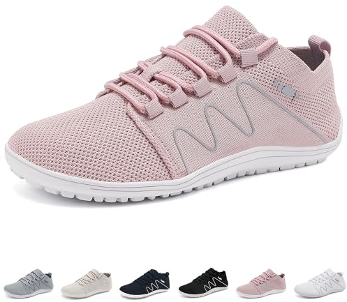 Merdoo Barefoot Donna Sneakers Minimaliste Scarpe Unisex Uomo Trail Running Leggere Traspiranti Comode Sportive Camminata Basse Flessibili Rosa 41 EU