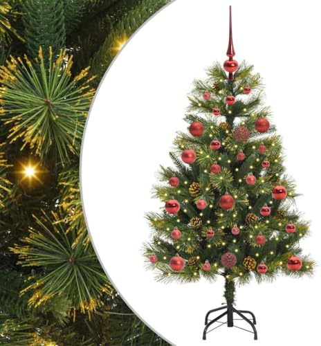 vidaXL Künstlicher klappbarer Weihnachtsbaum mit Tannenzapfen 120 cm