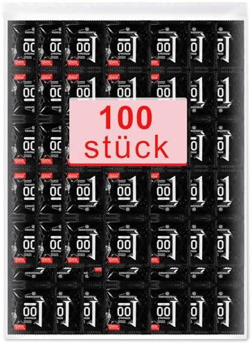 Preservativi Confezione Da 100 Pezzi - Preservativi Per Uomo-Sensazione Naturale-Preservativi Extra Sottili Per Sensazioni Intense Durante I Rapporti Sessuali-Larghezza 53 mm-Preservativi Per Uomo