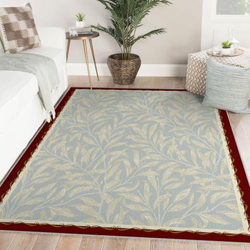 Tappeto motivo Salice Rami Classico Design tappetino morbidi lavabili Stile William Morris Antiscivolo Resistente alle macchie passatoia vintage zerbino Boho soggiorno Camera letto ingresso 180x270cm
