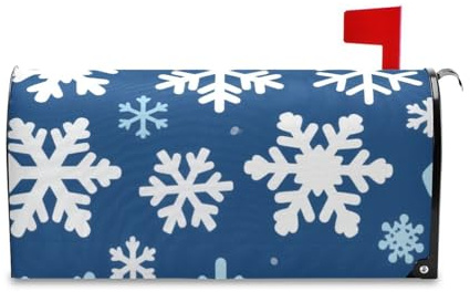 Yoogain Blu Bianco Gioioso Natale Fiocchi di Neve Copertura Decorativa Della Cassetta Della Posta per l'Estate Unico Pasqua Postale Coperture Standard Size Cover para buzon