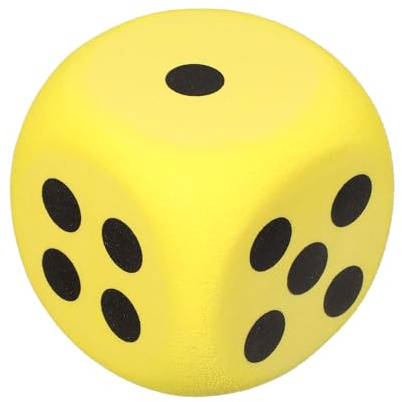 QUARKZMAN Dado In Schiuma 8cm/3.15inch Eva Dado A 6 Facce Palla Antistress blocco Schiacciabili Per Giochi Da Tavolo Per Alleviare Stress E Ansia (Giallo)