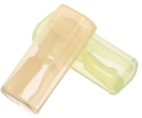 TOYZFRIENDY Lot de 2 Sets de Pinces à Épiler en Silicone Jaune et Vert pour Lentilles de Contact Souples, Outil D'insertion Retrait Précis, Accessoire Portable pour Soin Quotidien et Voyages