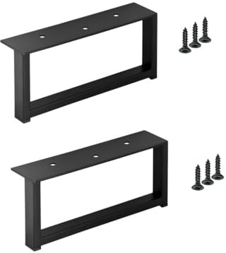 WAMAK Rechteckige Möbelfüße | Möbelbein, Schrankfuß & Sofafuß – Schwarz Matt, H: 87 mm, B: 200 mm (Schwarz Matt)
