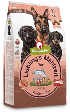 GranataPet Liebling's Mahlzeit Fisch Sensitive, Trockenfutter für Hunde, Hundefutter ohne Getreide & ohne Zuckerzusätze, Alleinfuttermittel, 10 kg
