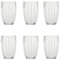 Zafferano Perle Glasbecher - Handgemachtes transparentes Buntglas, cl 32 h 109mm d 71mm - Set 6 Stück - Transparent PR00101