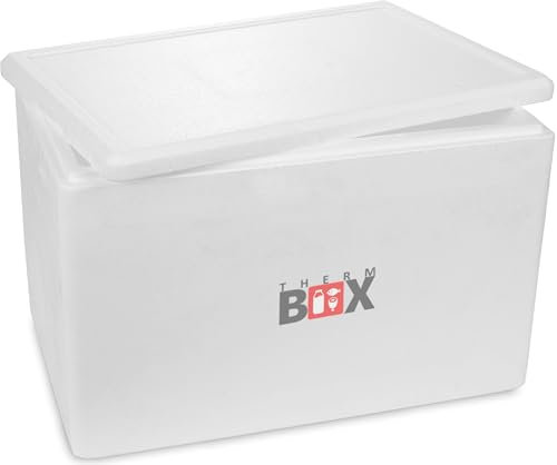 THERM BOX Scatola in polistirolo XXL 61 litri - Thermobox per alimenti e bevande - Scaldavivande in polistirolo (esterno 59,5x39,5x40cm) Riutilizzabile