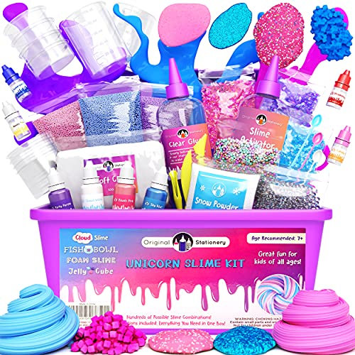 Original Stationery Unicorn Slime Kit - Create Glow in The Dark Slime for Girls and Kids - Magical Birthday Gift Idea