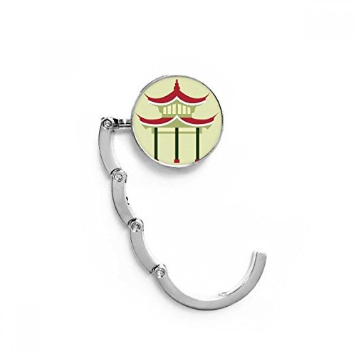 DIYthinker Women Pavilion China Pattern Table Hook Folding Bag Desk Hanger Foldable Holder 4.4 x 4.4cm (Width x Height) When Folded Multicolor