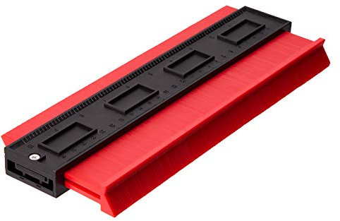LUTER Konturenlehre, Profillehre Lineal Konturvervielfältiger Konturmesser für präzise Messungen Fliesen Laminat Holz Markierwerkzeug (Rot) (10 Zoll)
